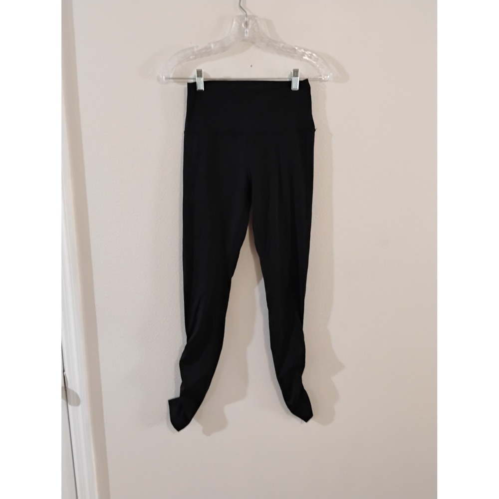 CRZ YOGA Black High Waisted Ruched Ankle Leggings Small S 4-6